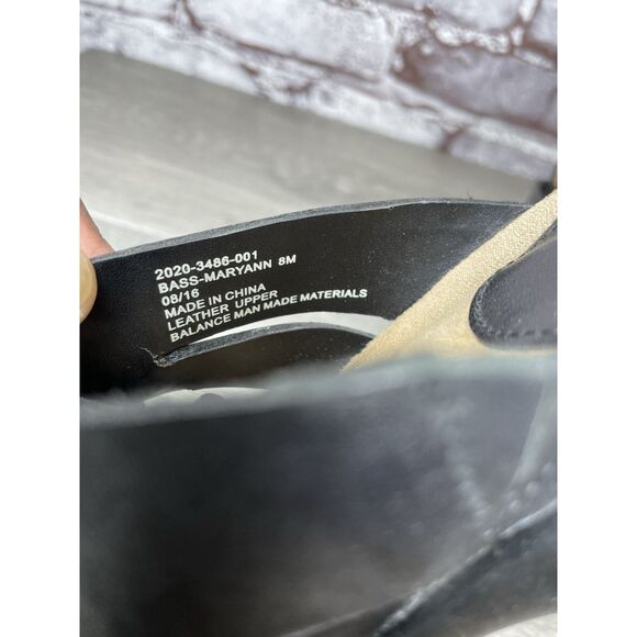 G.H. Bass & Co. MaryAnn Black Leather Wedge Slip On Sandals Women Sz 8M US/39EU - Picture 7 of 16